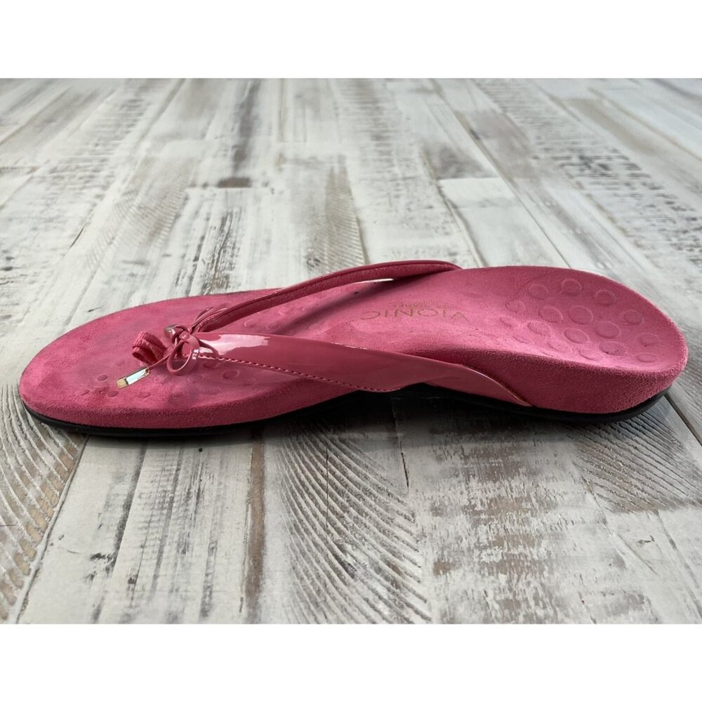 VIONIC BELLA Pink Flip Flop Bow Sandals Thong Women's Size 10 M - Picture 6 of 9